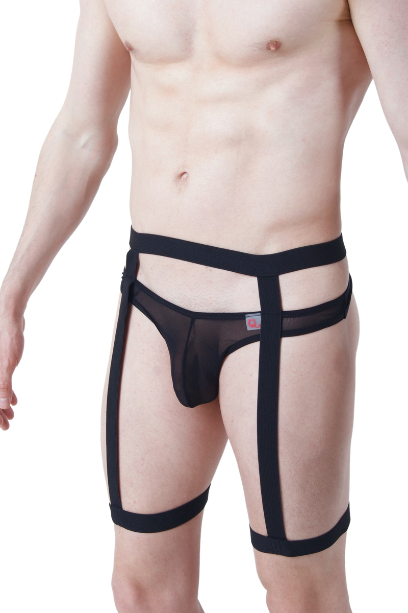 String Jarretière Transparent Noir